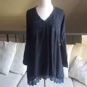 Johnny Was Black Embroidered Tunic